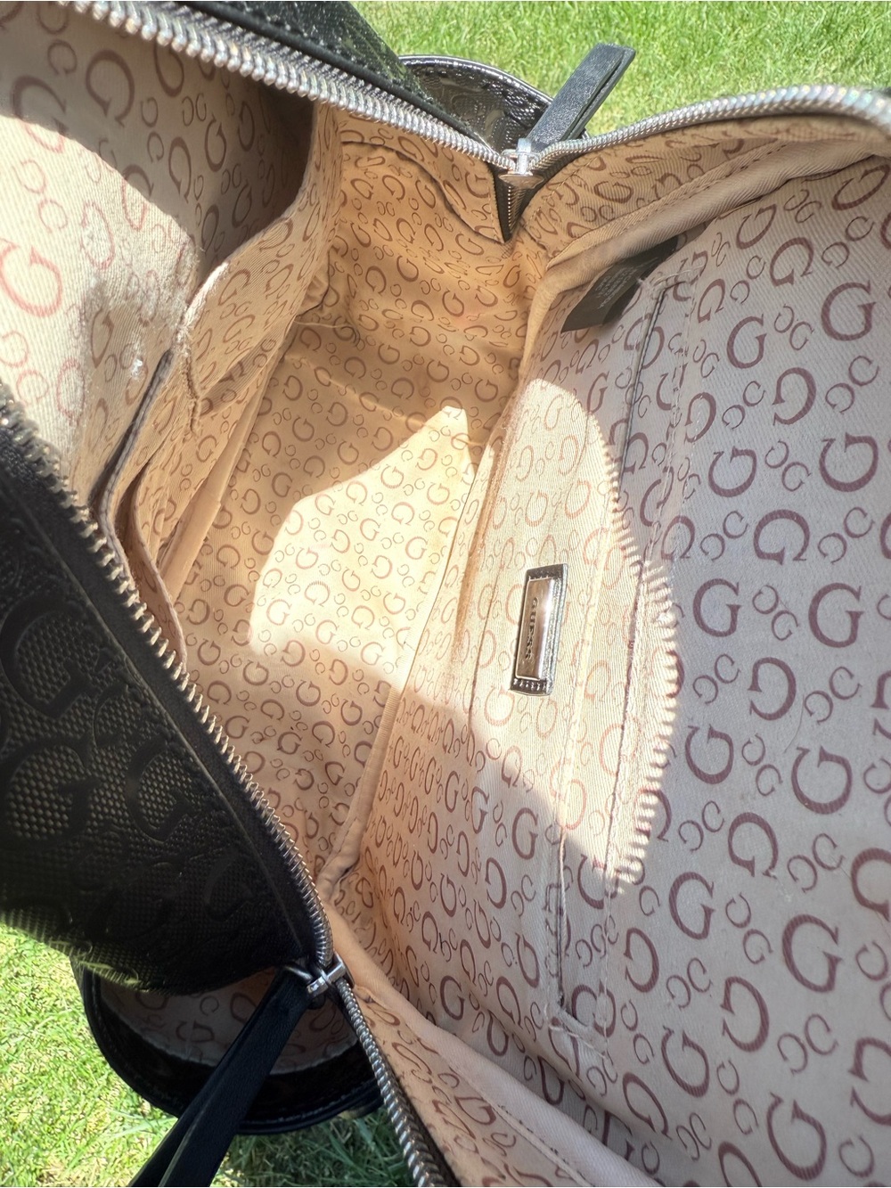Guess Iridescent Black Logo Mini Backpack - Picture 8 of 9
